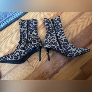Mix No. 6 Leopard‎ Print Ankle Boots Size 7